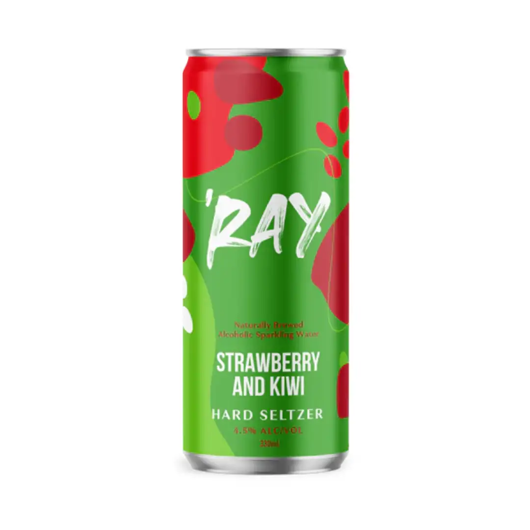 Can of Ray Hard Seltzer - Strawberry and Kiwi by Hop Nation